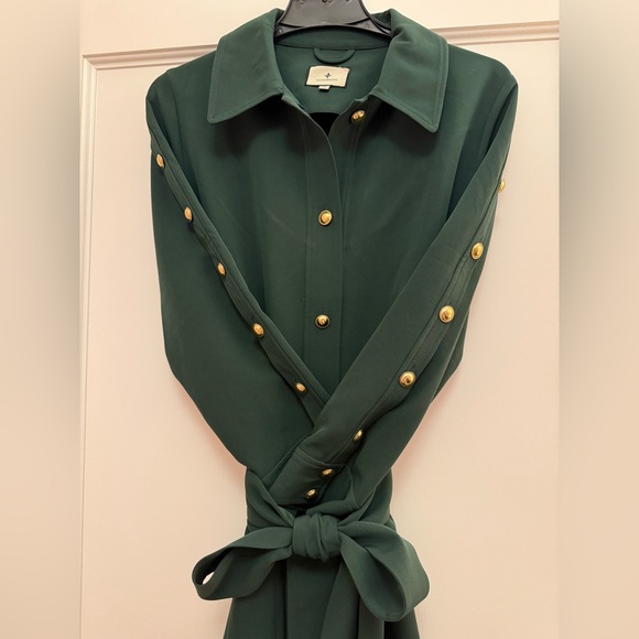 Forest Green Belted Sarah Dress - Picture 4 of 5